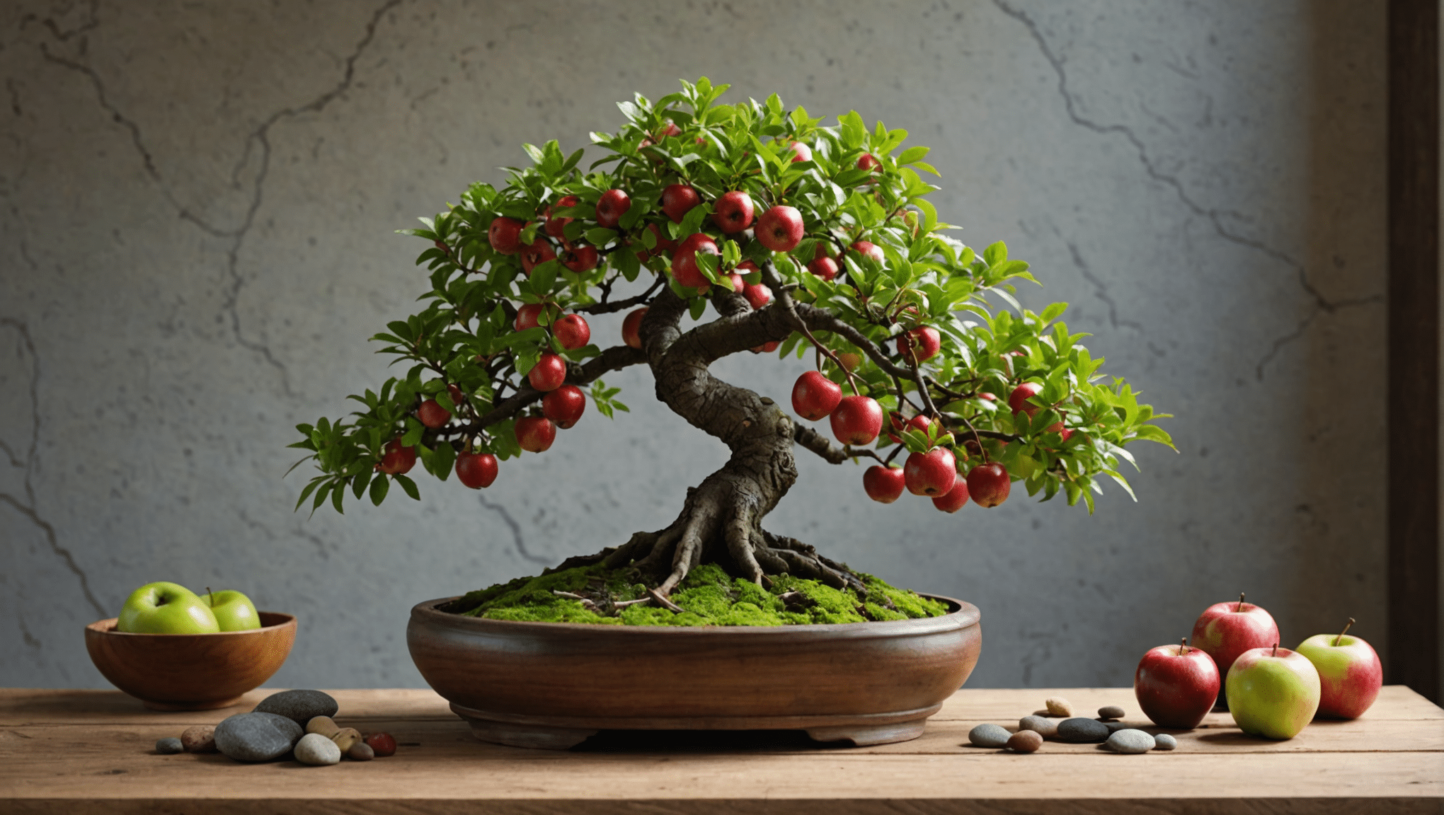 opdag alt, hvad du behøver at vide om æblebonsai (malus): vedligeholdelsestips, pristips, vandingsteknikker og beskæringsmetoder for at sikre dit miniaturetræs skønhed og sundhed.