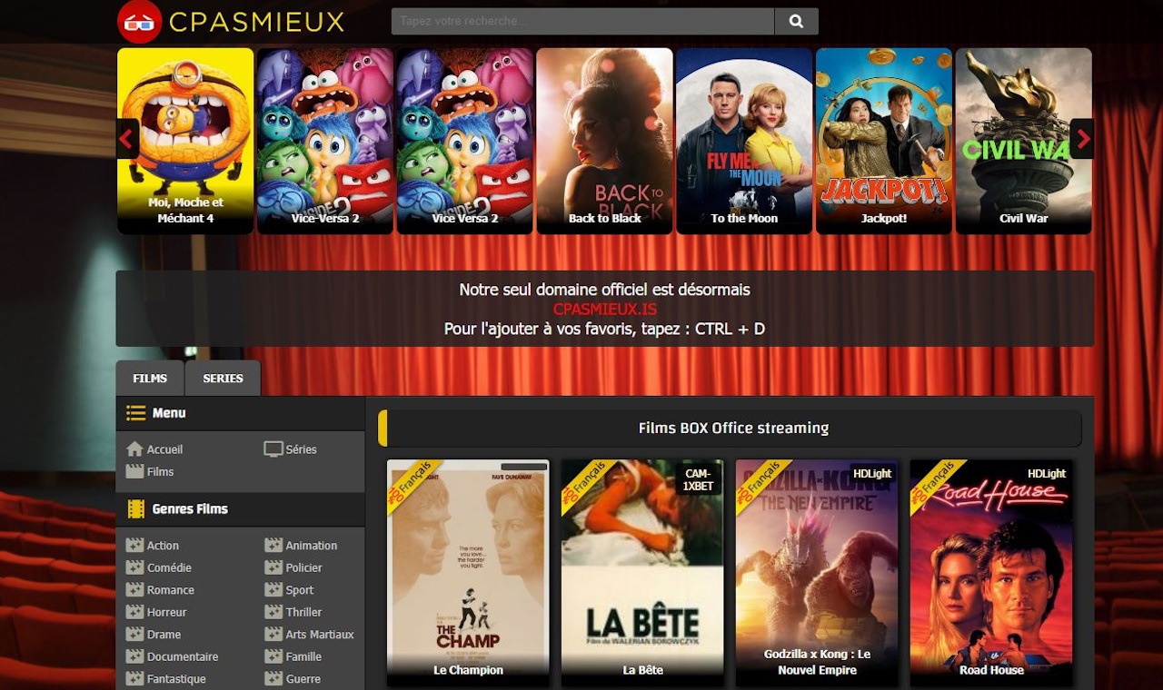 découvrez le meilleur du streaming sur cpasmal.fr : films, séries, documentaires et animés en haute qualité, accessibles gratuitement et sans inscription. profitez d’une expérience fluide et rapide sur cpasmal.fr.